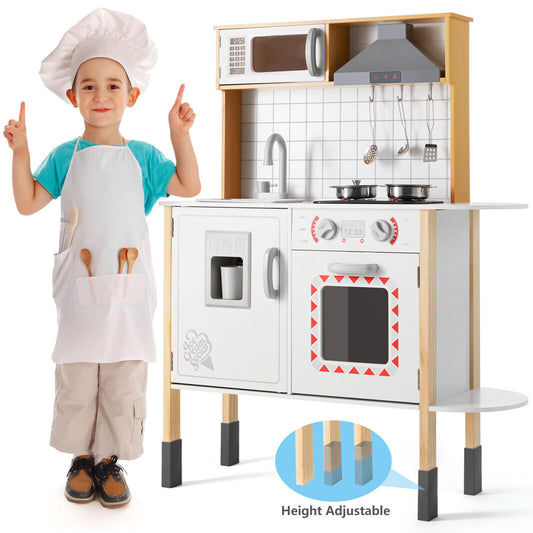 JOYLDIAS Kids Play Kitchen,Corner Wooden Pretend Toddler Kitchen Toys  Playset, Realistic Lights & Sounds,Microwave Oven,Water Dispenser, Phone,  Sink,Cooking Accessories, for Toddlers Ages 3+, White - Yahoo Shopping