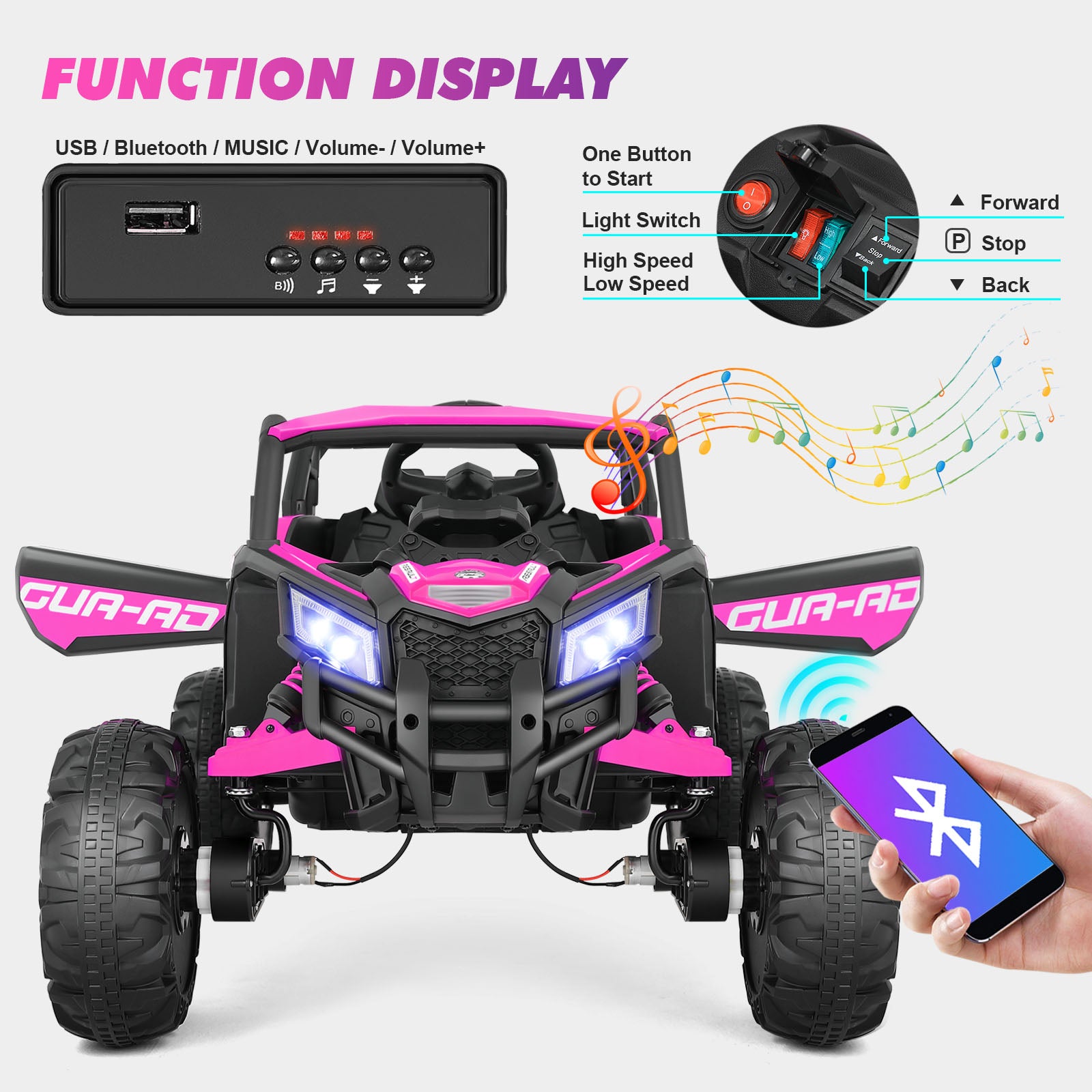 Electric Off-Road UTV for Kids, 4X4 Electric Vehicle Ride on Car