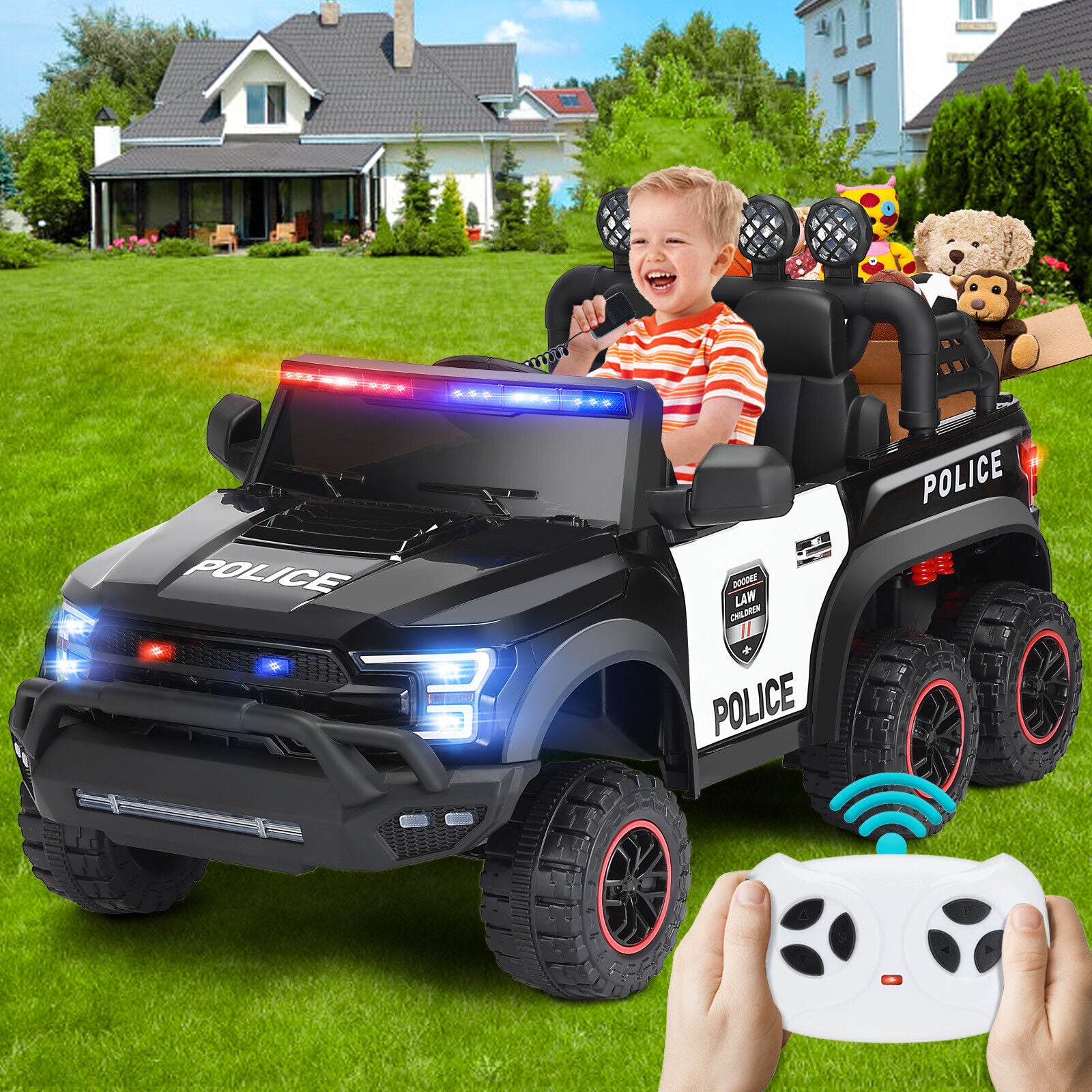 12V Kids Ride On Police Car Battery Powered Electric Cars