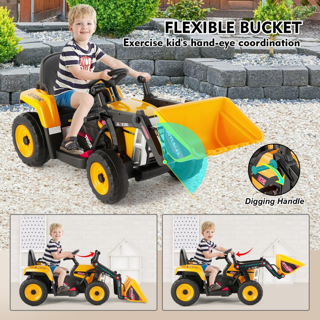 12V Ride On Excavator  Electric Construction Vehicle for Kids with Remote Control