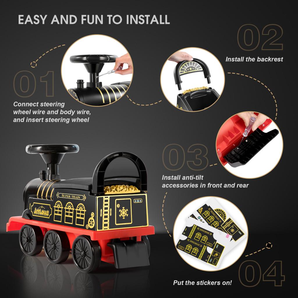 6V Ride On Train Baterry Powered Electric Ride On Toy Train for Kids Track-Less