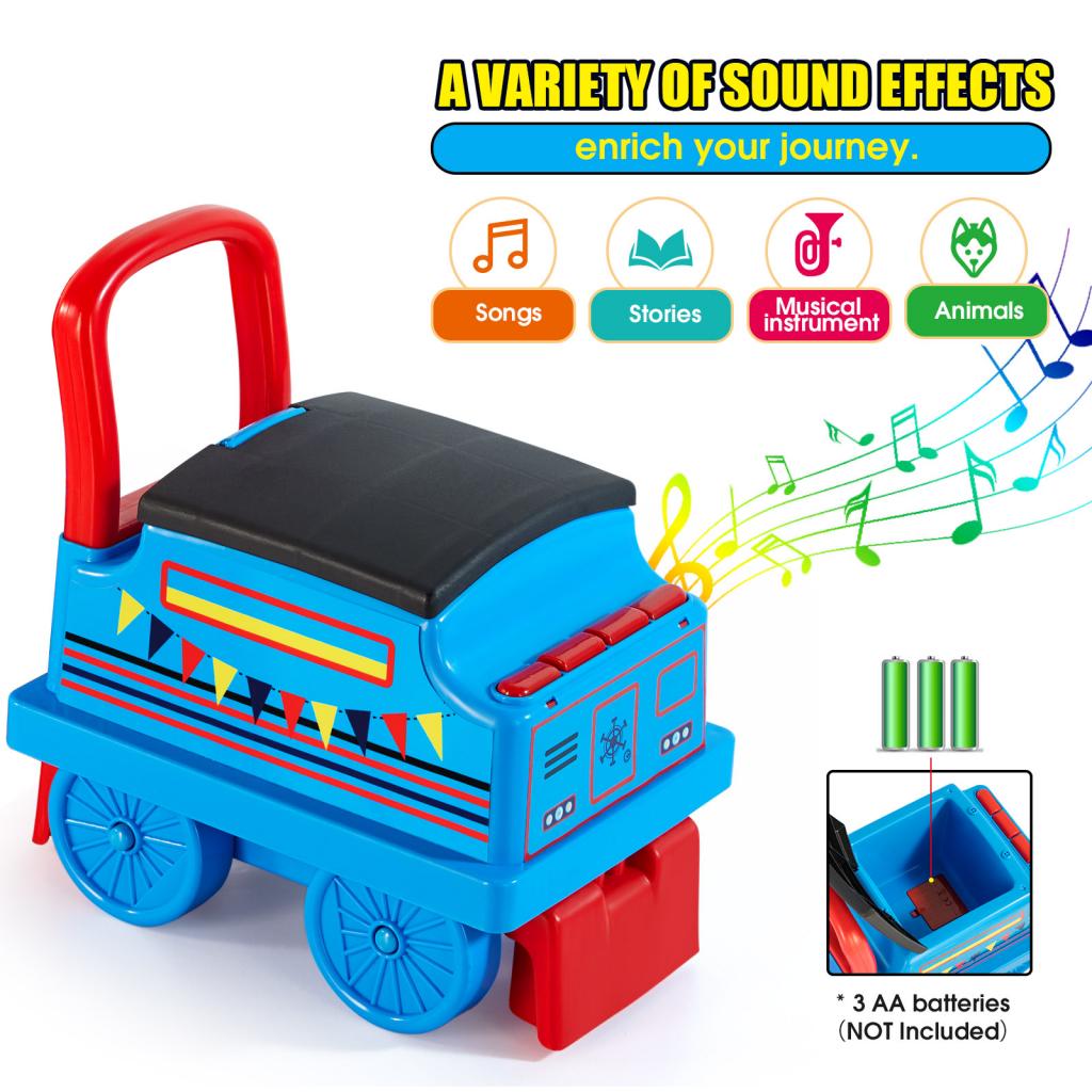 Train Carriage for Ride On Train with Music, Stories, Storage and Handle